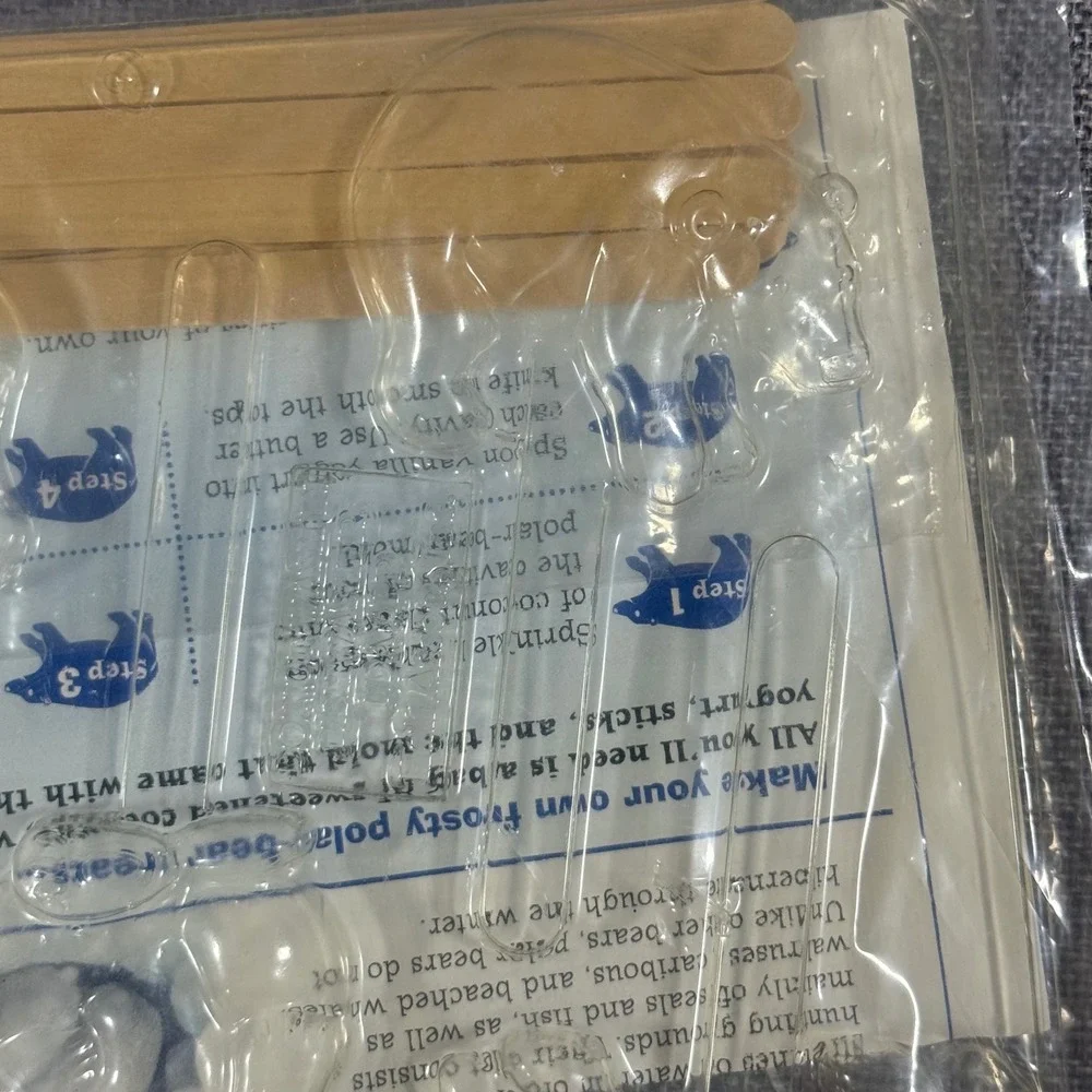 VTG Polar Bear Pops DIY Frozen Treat Mold Kit Kids White Clear New Arctic Craft